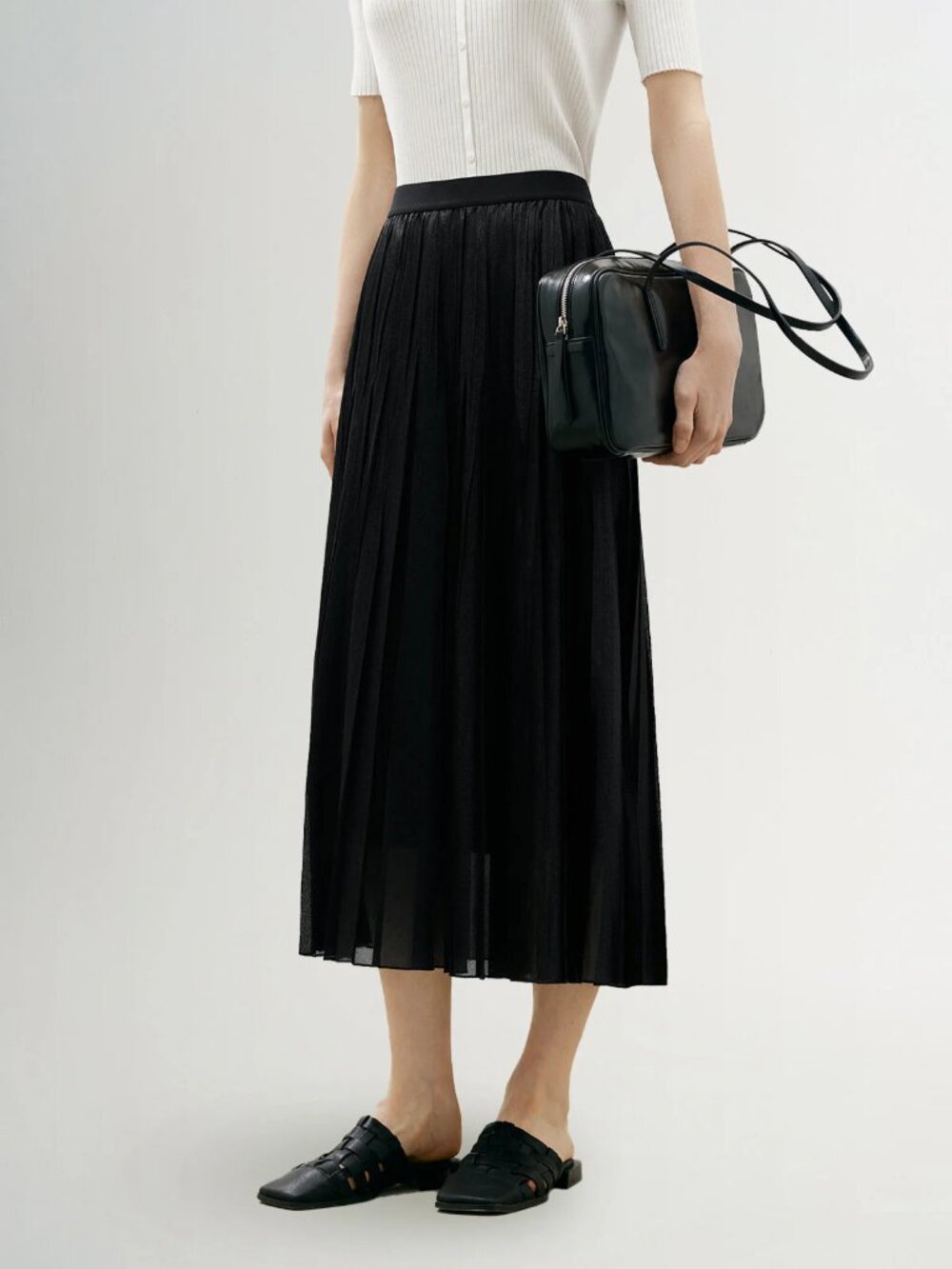 Meilleur Moment | Pleated Maxi Skirt, Black, Size M, NWT NEW